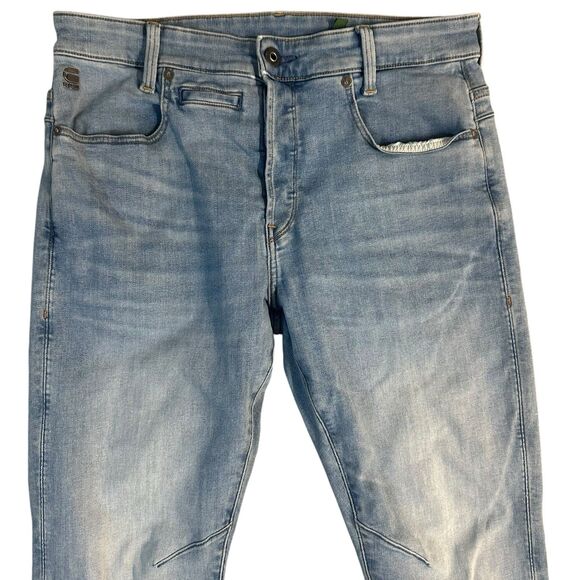G Star Raw Jeans Men 32x32 D Staq Slim Button Fly Faded Light Blue Stretch Denim - Picture 2 of 12
